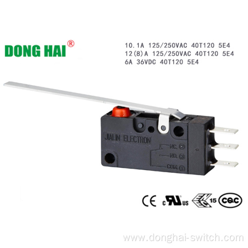 Dustproof Mini Micro Switch With Long Lever